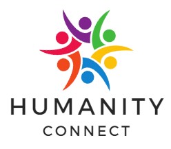 The words Humanity Connect with symbol above