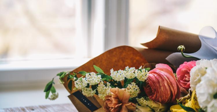 Bunch of flowers on a table