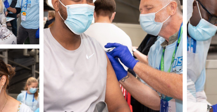 Young people being vaccinated