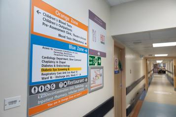 A photo of a hospital corridor