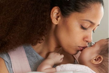 Woman holding baby