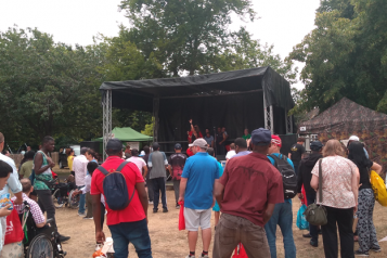 A park full of people at the Disability Awareness Festival